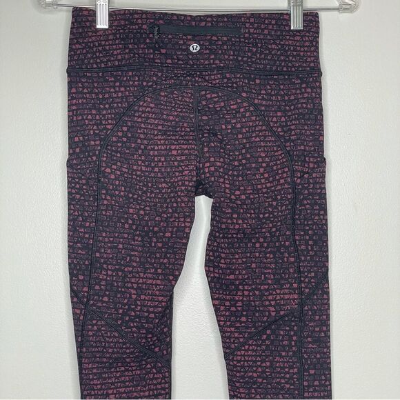 Lululemon Speed Tight V Shatter Weave Dust Coral Plum workout leggings - Picture 5 of 9